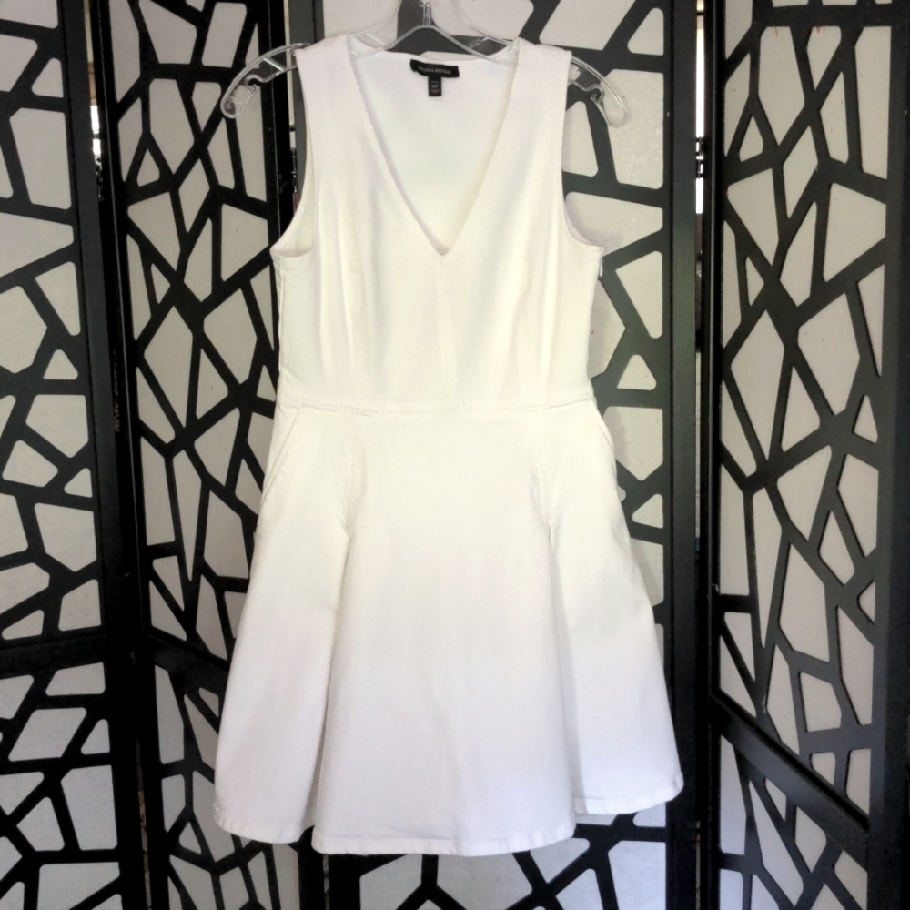 Banana Republic White Denim Sleeveless Dress